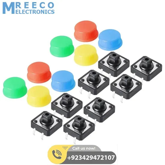 12 x 12mm x 7.5mm Push Button - Side View