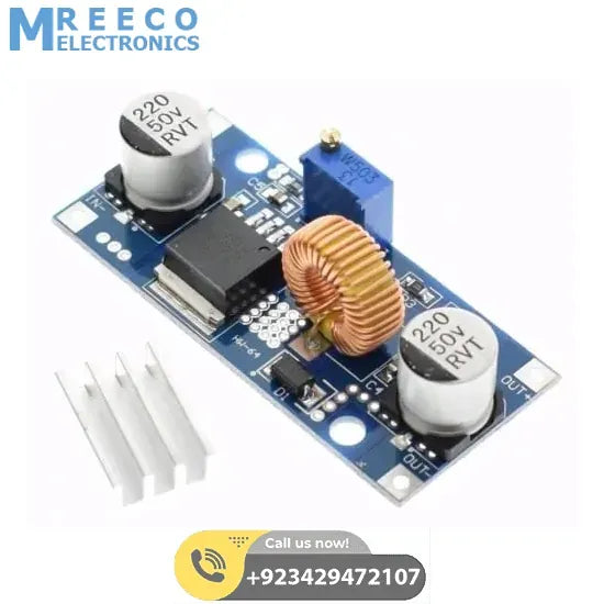 Adjustable DC To DC Step Down 5A Buck Converter With Heatsink XL4015 - Front View