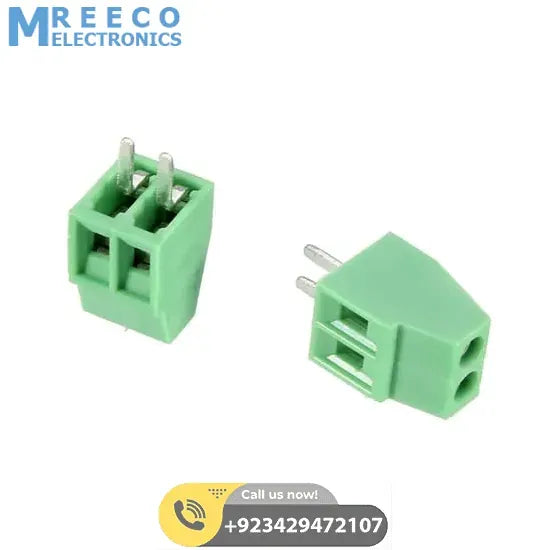 2 Pin PCB Screw Terminal Block Connector - Side View