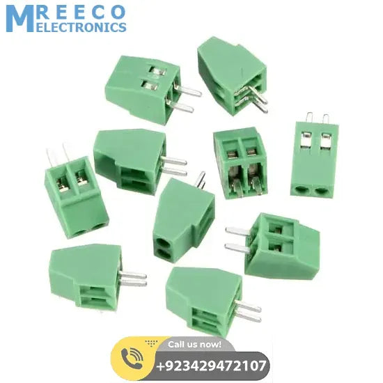 2 Pin PCB Screw Terminal Block Connector - Top View