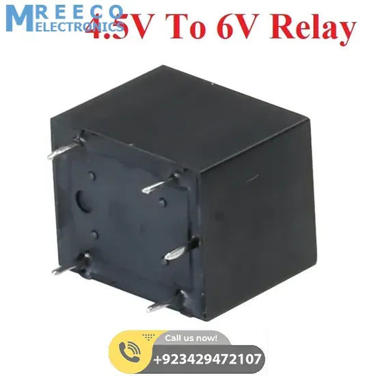 SPDT 5V DC or 6v DC Relay - Side View