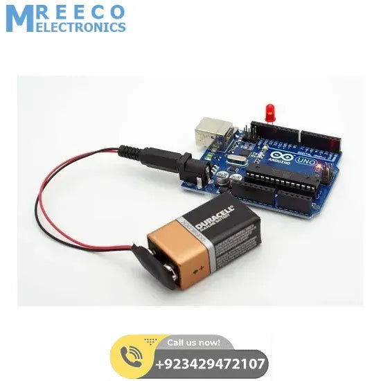 9V Battery Snap Connector to DC Male Power Adapter Cable for Arduino - Top View