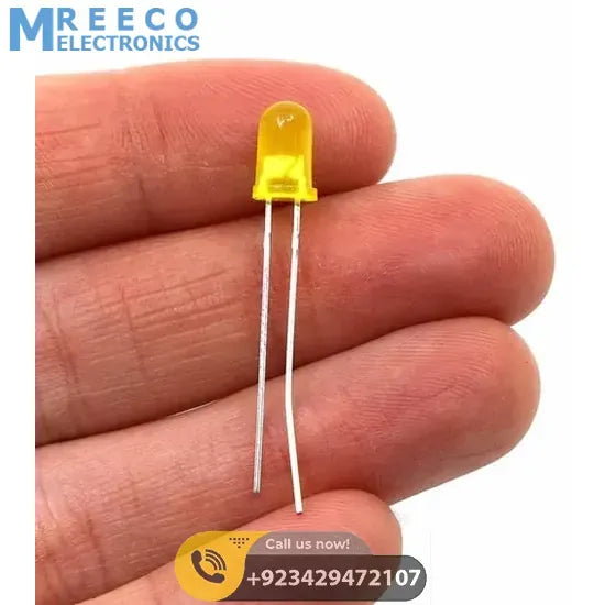 5mm Yellow LED Light Emitting Diode - Front View