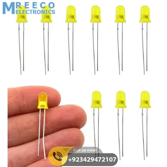 5mm Yellow LED Light Emitting Diode - Back View