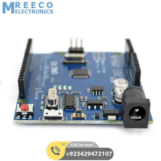 Micro USB Arduino Uno R3 - Side View