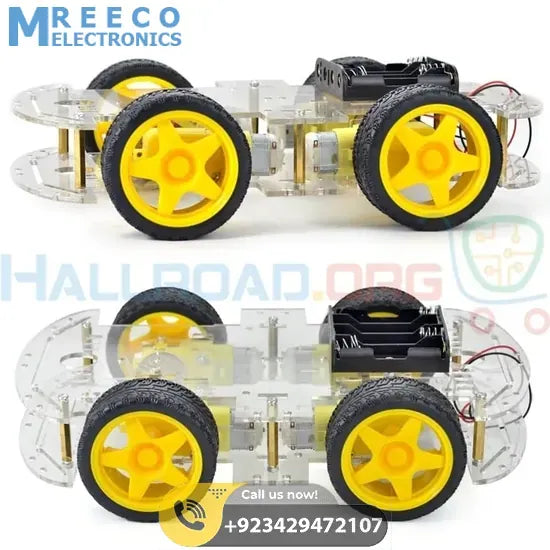 Imported Original 4WD Smart Robot Car Chassis Kit For Arduino - Front View