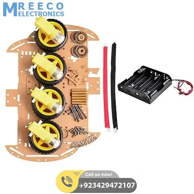 Imported Original 4WD Smart Robot Car Chassis Kit For Arduino - Side View