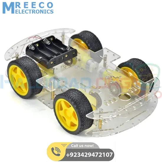 Imported Original 4WD Smart Robot Car Chassis Kit For Arduino - Back View