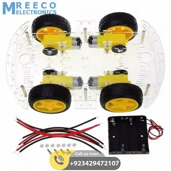 Imported Original 4WD Smart Robot Car Chassis Kit For Arduino - Top View