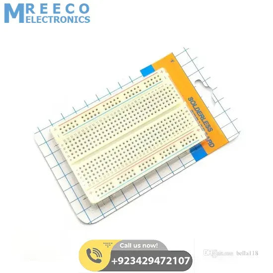 400 Tie Points Half Size Solderless Breadboard Solder less BreadBoard Prototyping Board - Front View