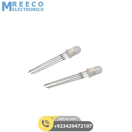 1 Piece Common Cathode 5mm RGB LED Light Emitting Diode Defused - Front View