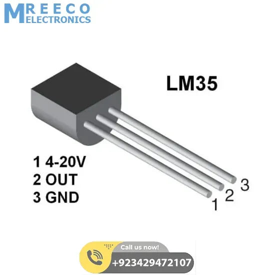 Original LM35 Temperature Sensor - Front View