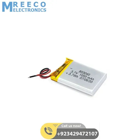 High Quality Rechargeable 3.7v 1000/1400mAh Lithium ion Battery Li-ion Battery In Pakistan - Front View