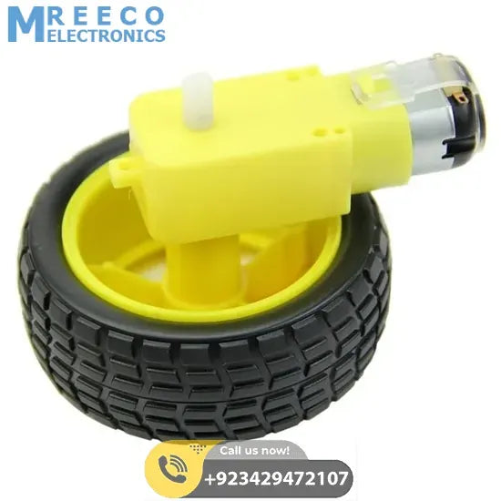 RC Car TT Gear Motor DC 3V-6V Robot Smart Robot Car Tyre Wheel Gear Motor Set DC 3-6V - Top View