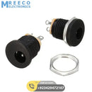 DC-022 DC Power Jack PCB Mount Female Connector 3 Pin with Nut 5.5mm x 2.1mm - Side View