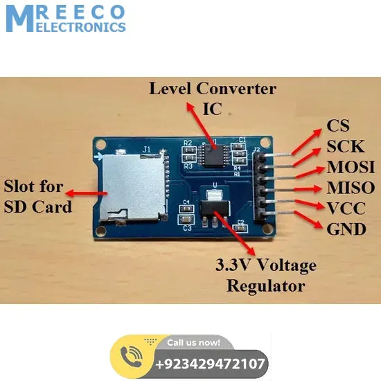 Arduino SD Card Reader Module In Pakistan - Back View