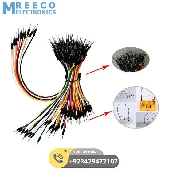 65pcs Jump Wire Cable Male to Male Jumper Wire for Arduino Breadboard 1 bag - Front View