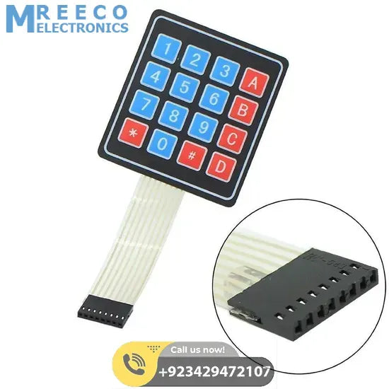 Arduino 4X4 Keypad Matrix Keypad Membrane Switch - Front View