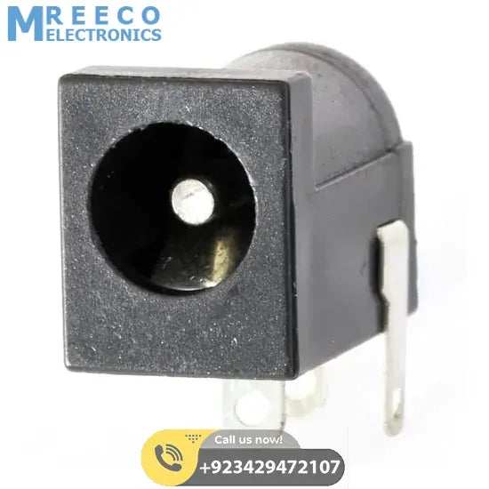 2.1x5.5mm DC Jack PCB Mount Internal Barrel Connector - Front View