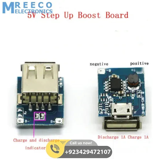 5V 1A Power Bank Charger Step Up Boost Charging Circuit Module Lithium Battery DIY Power Bank Module - Back View