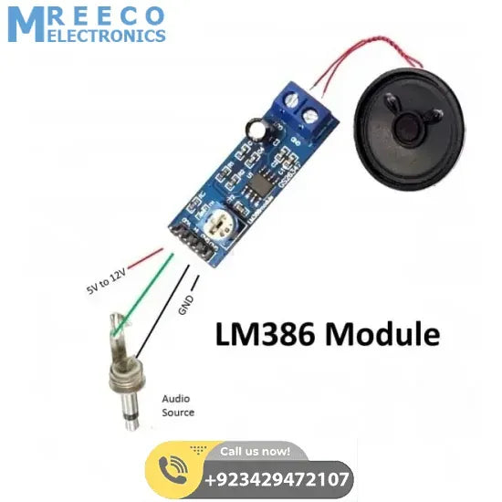 Audio Amplifier Module LM386 5-12V 10K Adjustable Resistance - Side View