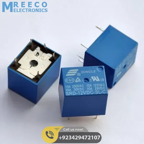 SPDT 12V 10AMP 5 Pin Relay In Pakistan - Front View