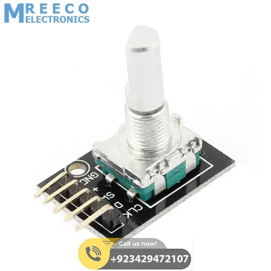 KY-040 Rotary Encoder Sensor Module With Push Button - Front View