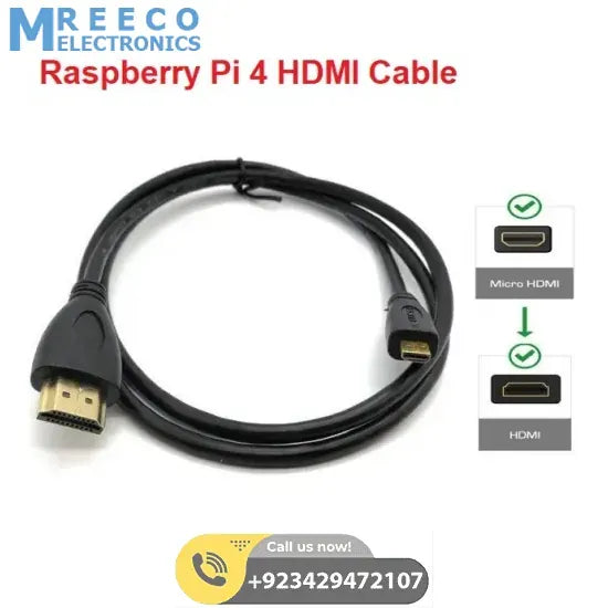 Raspberry Pi 4 HDMI Cable - Front View