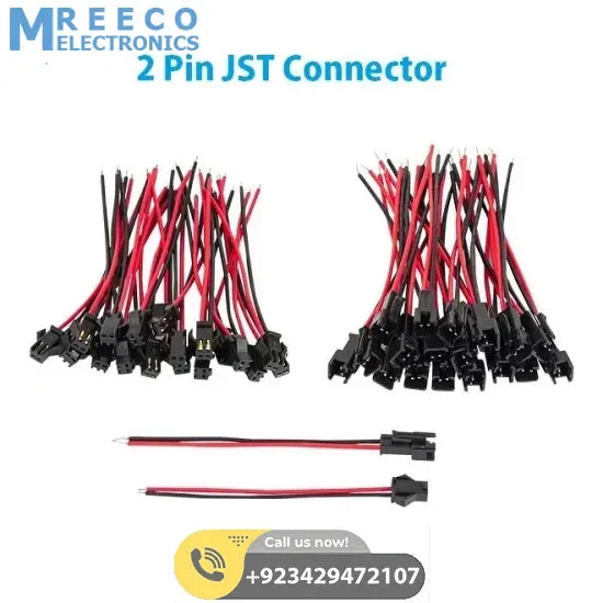2 Pin SM JST Connector - Front View