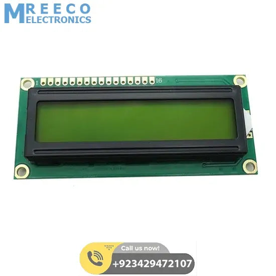 Green Color 1602 Character LCD Display 16x2 LCD Display - Front View