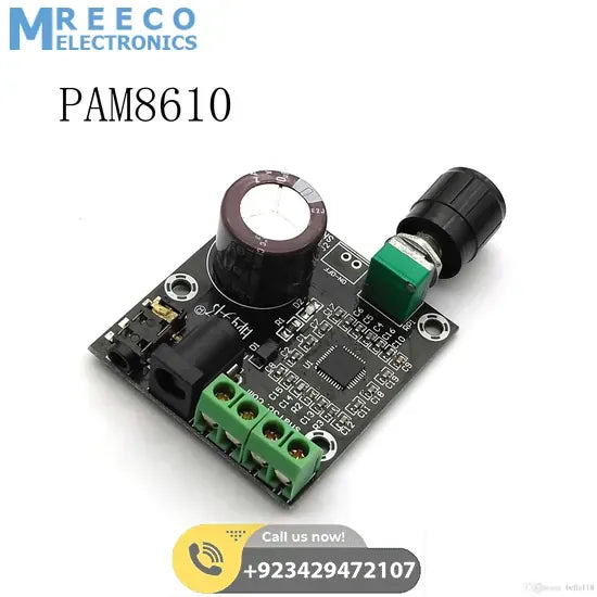 PAM8610 with volume 12V dual-channel digital amplifier board stereo audio amplifier board 15W * 2 - Front View