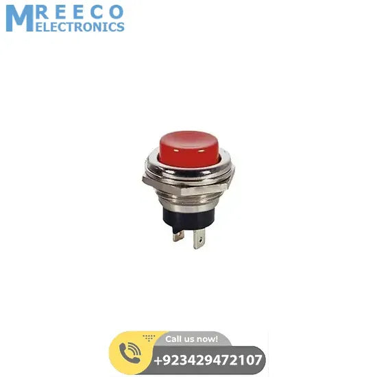 Momentary SPST Cap Push Button Switch AC 6A 125V 3A 250V LWUS - Front View