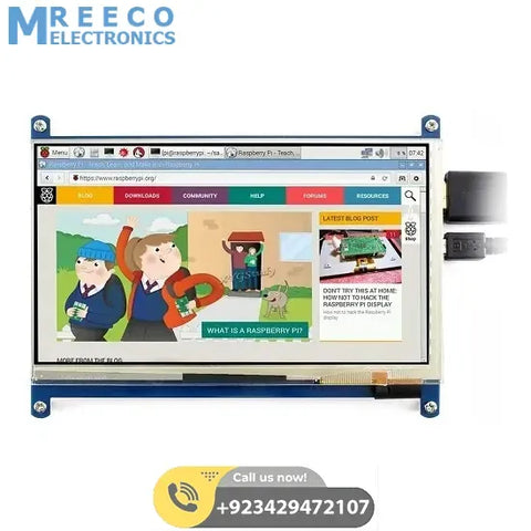 7 Inch HDMI Capacitive Touch LCD Screen For Raspberry - Front View