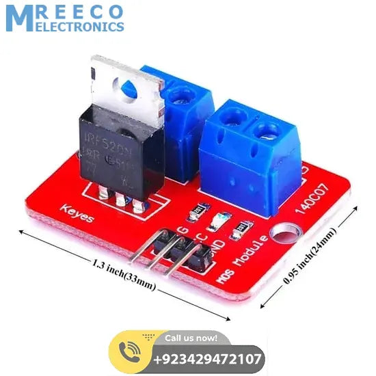 IRF520 MOSFET Driver Module For Arduino - Side View