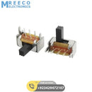 3 Pin 2 Position Panel Mount Micro Vertical SPDT Slide Switch High Knob - Front View