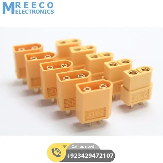 XT60 XT-60 Male Female Bullet Connectors Plugs For RC Lipo Battery in Pakistan - Front View