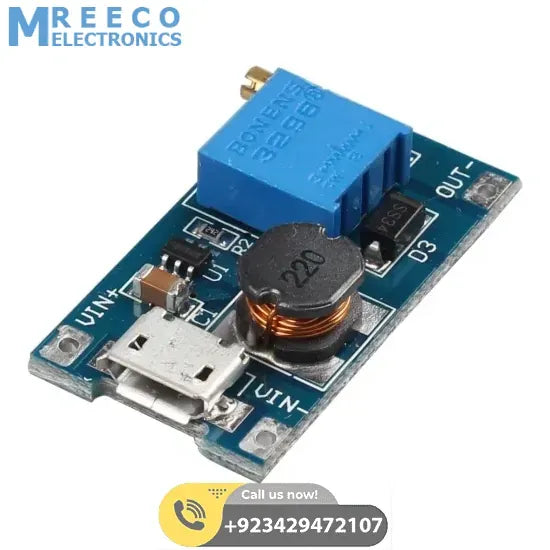 Boost Converter 2A MT3608 Module DC-DC Step-Up module Micro USB In Pakistan - Back View