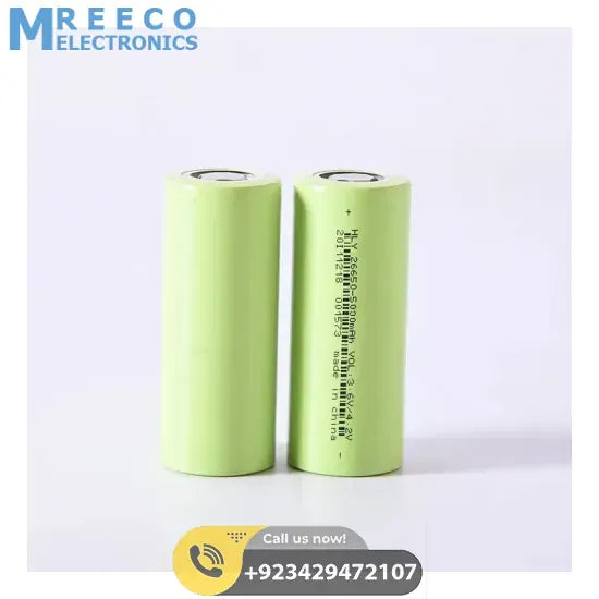 3C Discharge HLY NCM 26650 5ah 5000mAh Lithium Ion battery cell for E-bike battery pack - Back View