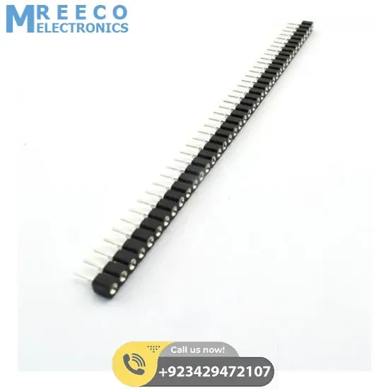 40 Pin 2.54mm Single Row Round Female Pin Header Strip - Front View