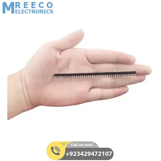 40 Pin 2.54mm Single Row Round Female Pin Header Strip - Side View