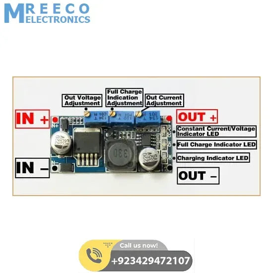 LM2596 DC-DC Step Down CC CV Power Supply Module LED Driver Battery Charger Adjustable LM2596S Constant Current Voltage - Bottom View
