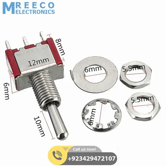 5A 3 Pin SPDT Toggle Switch SPDT ON OFF In Pakistan - Side View