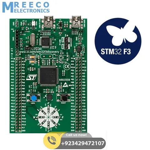 STM Discovery Kit STM32F3 STM32F303VC With Programming Cable - Front View