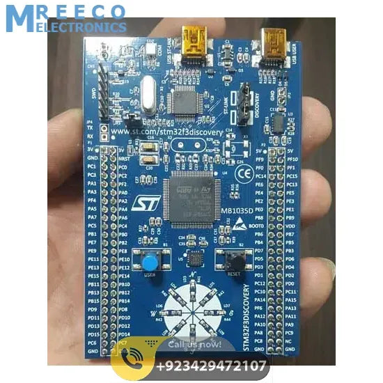 STM Discovery Kit STM32F3 STM32F303VC With Programming Cable - Side View