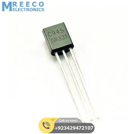 2SC945 C945 50V 0.15A Bipolar NPN Transistor - Front View