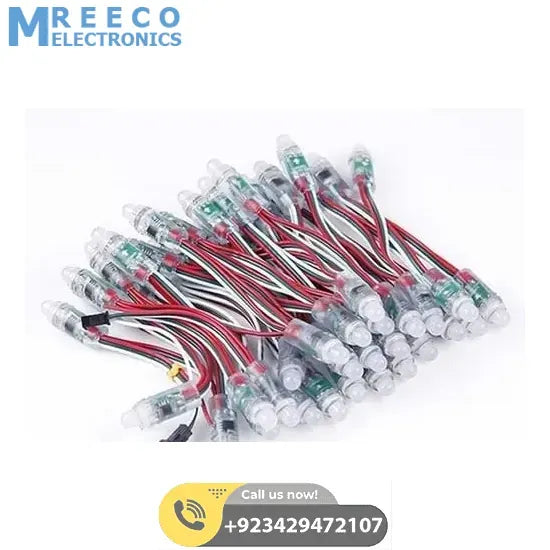 50 Led's Pack 12mm Neo pixels Addressable Led Diffused Digital RGB Pixel LED Light - Side View
