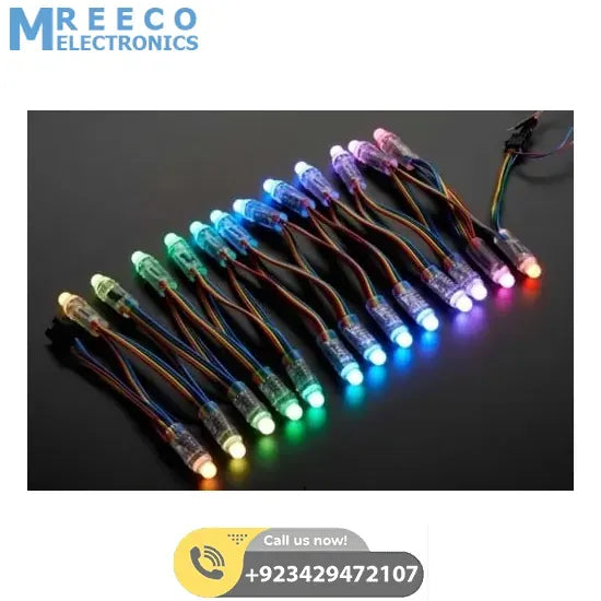 50 Led's Pack 12mm Neo pixels Addressable Led Diffused Digital RGB Pixel LED Light - Back View