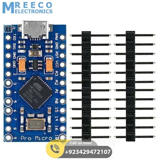 Arduino Pro Micro 5V 16M Atmega32u Rubber Ducky Rubberducky - Front View