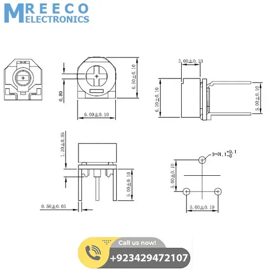 500k RM065 Variable Resistor In Pakistan - Back View