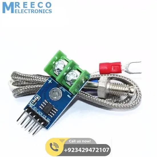 MAX6675 MODULE + K TYPE Thermocouple Sensor - Side View